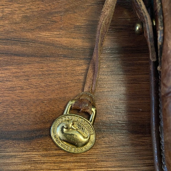 VTG RARE Dooney & Bourke Crossbody Bag Brown Leather Alligator Croc Embossed USA - Picture 8 of 16